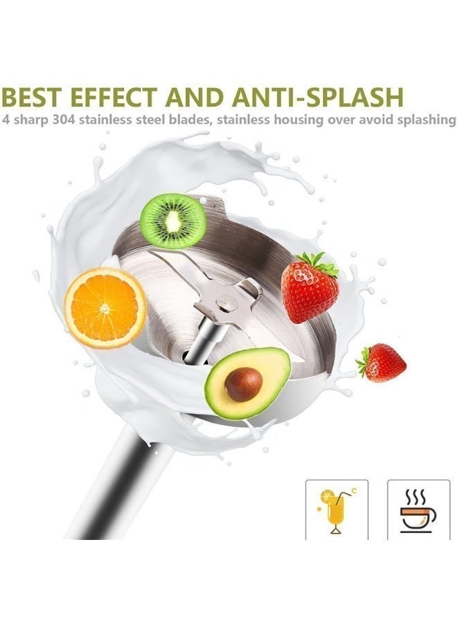 أديلي خلاط يدوي 1600 واط، 5 في 1، مستويان للطاقة مع 5 سرعات، شفرات من الفولاذ المقاوم للصدأ، وعاء تقطيع 600 مل، وعاء قياس 800 مل لتحضير العصائر والشوربات وطعام الأطفال - Image 5